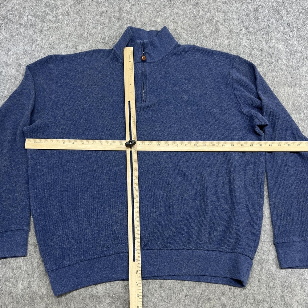 Polo Golf Ralph Lauren Sweater Mens XL Blue 1/4 Zip Mock Neck Alpaca Blend Peru - Picture 9 of 16